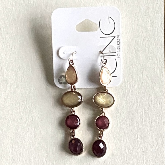 Icing Jewel Tone Drop Earrings NWT - Picture 1 of 2